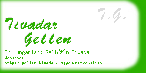 tivadar gellen business card